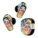 Bose QuietComfort Earbuds II 用 スキンシール ボーズ イヤバッズ2 用 ステッカー 本体3セット ケース1セット 保護 フィルム デコ カラフル レインボー 模様 007391