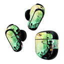 Bose QuietComfort Earbuds II 用 スキンシール ボーズ イヤバッズ2 用 ステッカー 本体3セット ケース1セット 保護 フィルム デコ ハロウィン コウモリ レインボー 007488(2)