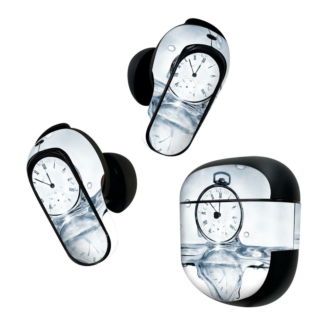 Bose QuietComfort Earbuds II 用 スキンシール ボーズ イヤバッズ2 用 ステッカー 本体3セット ケース1セット 保護 フィルム デコ 時計 写真 水 007577