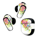 Bose QuietComfort Earbuds II 用 スキンシール ボーズ イヤバッズ2 用 ステッカー 本体3セット ケース1セット 保護 フィルム デコ カラフル レインボー 蝶 007668(2)
