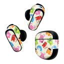 Bose QuietComfort Earbuds II 用 スキンシール ボーズ イヤバッズ2 用 ステッカー 本体3セット ケース1セット 保護 フィルム デコ モンスター キャラクター カラフル 模様 007721(2)