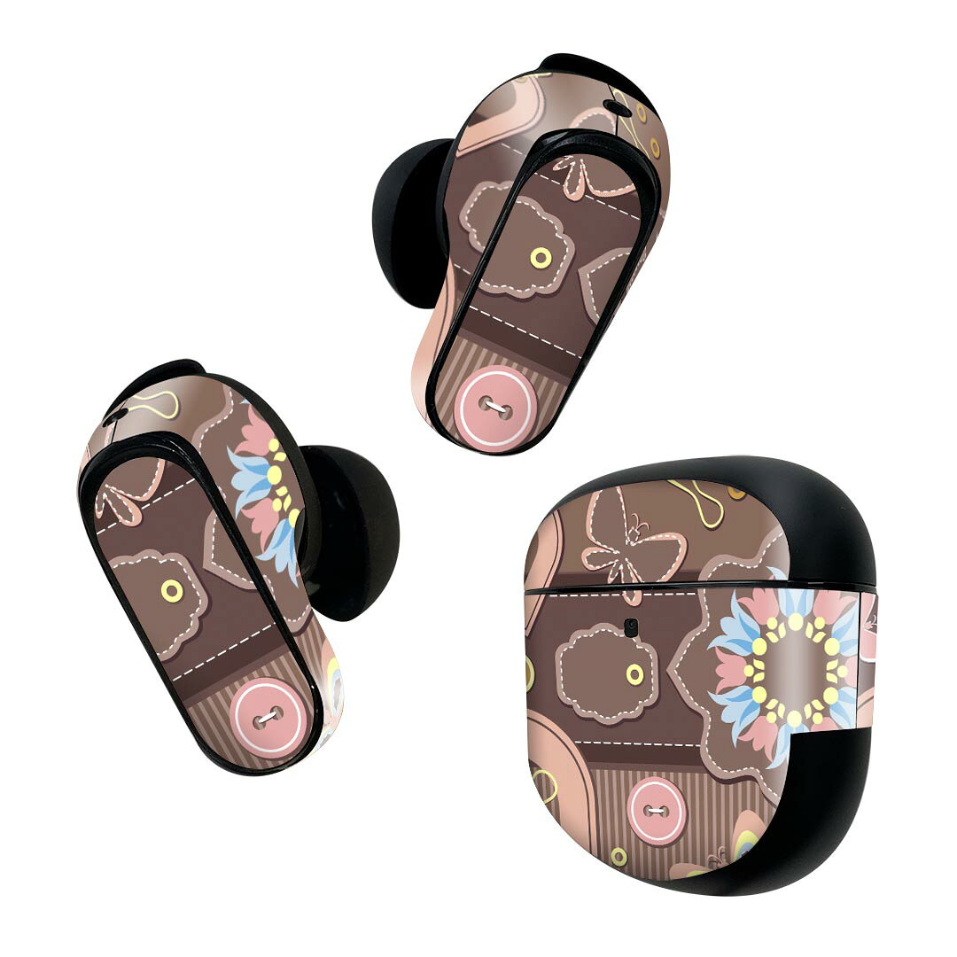 製品名 Bose QuietComfort Earbuds II 専用デザインスキンシール セット内容 Bose QuietComfort Earbuds II 専用シール　イヤホン（左右）3枚、充電ケース用シール 1枚AirPods第3世代専用です。第1?2世代、Proシリーズには対応していません。 商品特徴 再剥離性シートを素材に採用し、細かな位置調整がしやすく貼り直しが容易です。また、エアフリーでもありますので気泡が簡単に逃げるので、キレイに貼ることができます。専用の業務プリンターを使い、商品画像と遜色のない美しい印刷仕上がり。 注意事項 画像はサンプルですので、ご覧の環境によっては多少色味に違いを感じる場合がございます。 イメージと違った、モニターと色味が異なるという理由での交換や返金はご対応出来かねます。スキンシールのみの販売で、機器本体や充電ケース本体は付属しません。シワができた場合、ドライヤーなどで軽く温め、外側に向けてシワを伸ばすように貼ってください。初回貼付時の位置調整や貼り直しは可能ですが、しっかりと押し付けて接着させた後の再剥離、再利用は保証しておりません。また接着部に油分や汚れが付着しますと角の部分は剥がれやすくなりますので、貼付時はあまり触れないようにご注意ください。無地のセミグロスシートにデザインをプリントした商品で、デコなどの加工はございません。 凹凸や光沢があるように見えたり布地や金属を素材にしたように見える商品もありますが、デザインの図版によるものです。印刷時に微妙な画像のズレが生じる場合がございます。ご注文後に1点1点制作する受注生産品の為、不良品以外のご返品や交換は固くお断りします。 商品発送 完全受注生産のハンドメイド商品となりますので、既製品と比べて発送までお時間を頂いています。 基本的に決済確認後2~3営業日、最大で10営業日での発送となります。繁忙期や休業日明けの場合はさらに時間がかかる場合があります。 その際には別途メールにてご連絡致します。メール便の場合、発送日から到着までに2?4日ほどかかる場合が多く、紛失などの保障もご対応できかねます。あらかじめご了承下さい。