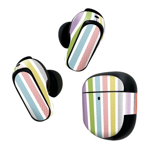 Bose QuietComfort Earbuds II 用 スキンシール ボーズ イヤバッズ2 用 ステッカー 本体3セット ケース1セット 保護 フィルム デコ 和風 和柄 カラフル 模様 008070 Bose QuietComfort Earbuds II 用 スキンシール ボーズ イヤバッズ2 用 ステッカー 本体3セット ケース1セット 保護 フィルム デコ 和風 和柄 カラフル 模様 008070