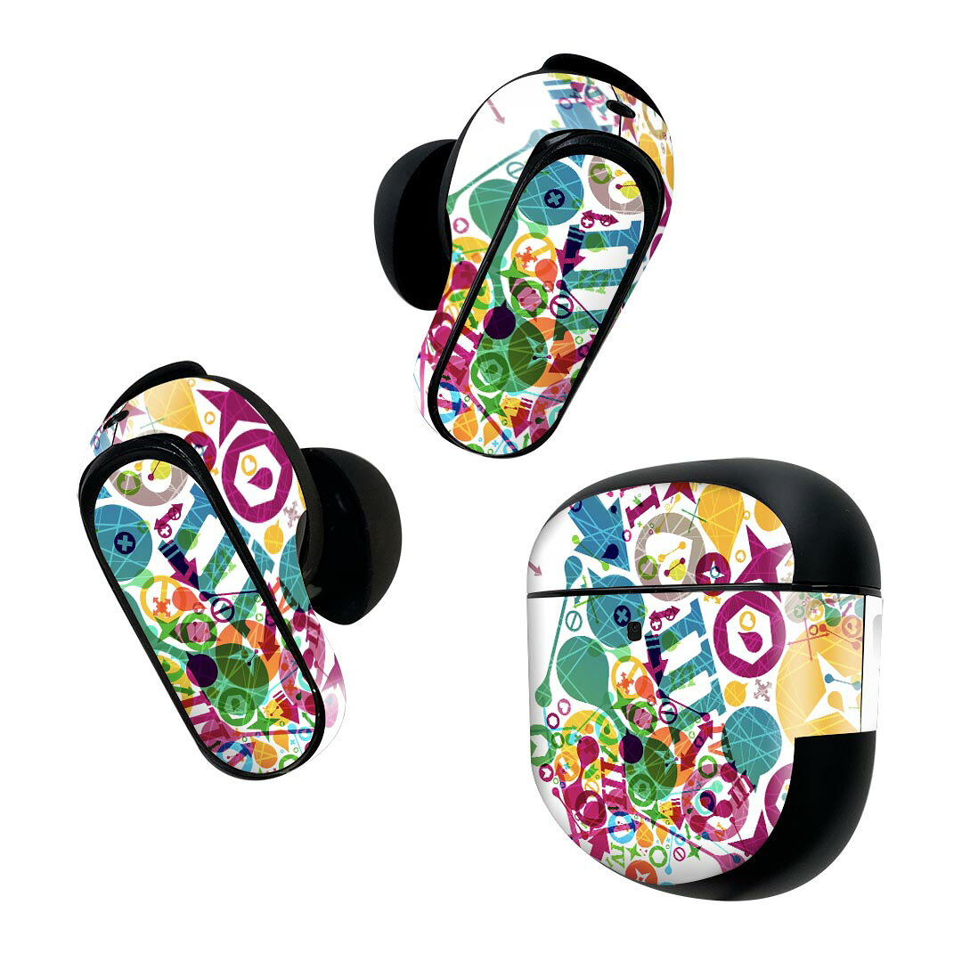 製品名 Bose QuietComfort Earbuds II 専用デザインスキンシール セット内容 Bose QuietComfort Earbuds II 専用シール　イヤホン（左右）3枚、充電ケース用シール 1枚AirPods第3世代専用です。第1?2世代、Proシリーズには対応していません。 商品特徴 再剥離性シートを素材に採用し、細かな位置調整がしやすく貼り直しが容易です。また、エアフリーでもありますので気泡が簡単に逃げるので、キレイに貼ることができます。専用の業務プリンターを使い、商品画像と遜色のない美しい印刷仕上がり。 注意事項 画像はサンプルですので、ご覧の環境によっては多少色味に違いを感じる場合がございます。 イメージと違った、モニターと色味が異なるという理由での交換や返金はご対応出来かねます。スキンシールのみの販売で、機器本体や充電ケース本体は付属しません。シワができた場合、ドライヤーなどで軽く温め、外側に向けてシワを伸ばすように貼ってください。初回貼付時の位置調整や貼り直しは可能ですが、しっかりと押し付けて接着させた後の再剥離、再利用は保証しておりません。また接着部に油分や汚れが付着しますと角の部分は剥がれやすくなりますので、貼付時はあまり触れないようにご注意ください。無地のセミグロスシートにデザインをプリントした商品で、デコなどの加工はございません。 凹凸や光沢があるように見えたり布地や金属を素材にしたように見える商品もありますが、デザインの図版によるものです。印刷時に微妙な画像のズレが生じる場合がございます。ご注文後に1点1点制作する受注生産品の為、不良品以外のご返品や交換は固くお断りします。 商品発送 完全受注生産のハンドメイド商品となりますので、既製品と比べて発送までお時間を頂いています。 基本的に決済確認後2~3営業日、最大で10営業日での発送となります。繁忙期や休業日明けの場合はさらに時間がかかる場合があります。 その際には別途メールにてご連絡致します。メール便の場合、発送日から到着までに2?4日ほどかかる場合が多く、紛失などの保障もご対応できかねます。あらかじめご了承下さい。