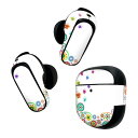 Bose QuietComfort Earbuds II 用 スキンシール ボーズ イヤバッズ2 用 ステッカー 本体3セット ケース1セット 保護 フィルム デコ 花 カラフル レインボー 蝶 008205(2)