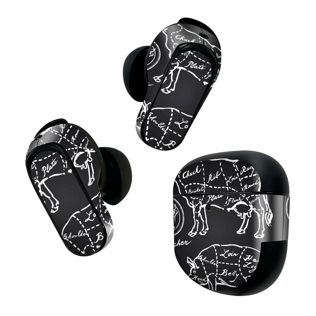 Bose QuietComfort Earbuds II 用 スキンシール ボーズ イヤバッズ2 用　ステッカー　本体3セット ケー..