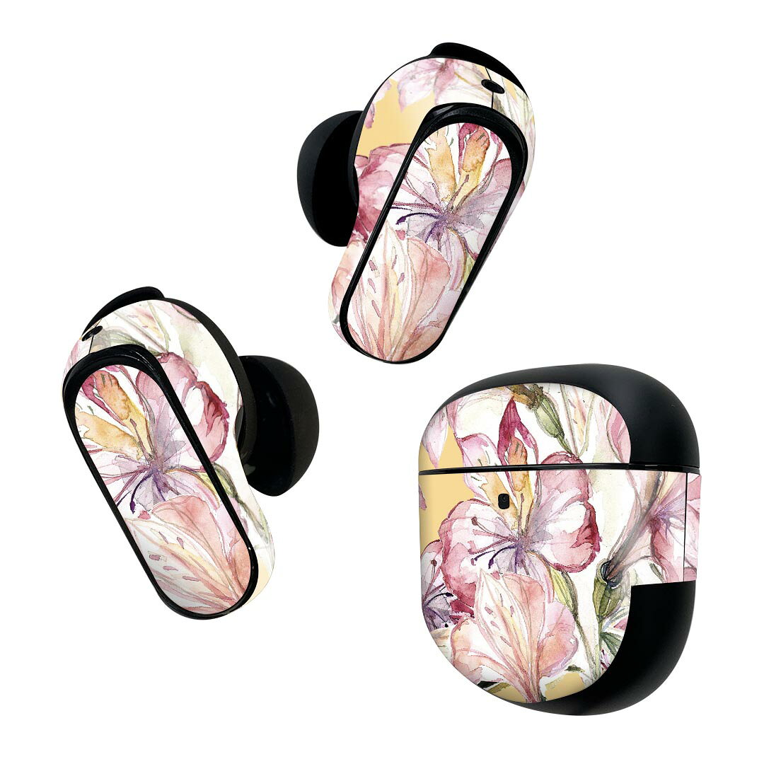 製品名 Bose QuietComfort Earbuds II 専用デザインスキンシール セット内容 Bose QuietComfort Earbuds II 専用シール　イヤホン（左右）3枚、充電ケース用シール 1枚AirPods第3世代専用です。第1?2世代、Proシリーズには対応していません。 商品特徴 再剥離性シートを素材に採用し、細かな位置調整がしやすく貼り直しが容易です。また、エアフリーでもありますので気泡が簡単に逃げるので、キレイに貼ることができます。専用の業務プリンターを使い、商品画像と遜色のない美しい印刷仕上がり。 注意事項 画像はサンプルですので、ご覧の環境によっては多少色味に違いを感じる場合がございます。 イメージと違った、モニターと色味が異なるという理由での交換や返金はご対応出来かねます。スキンシールのみの販売で、機器本体や充電ケース本体は付属しません。シワができた場合、ドライヤーなどで軽く温め、外側に向けてシワを伸ばすように貼ってください。初回貼付時の位置調整や貼り直しは可能ですが、しっかりと押し付けて接着させた後の再剥離、再利用は保証しておりません。また接着部に油分や汚れが付着しますと角の部分は剥がれやすくなりますので、貼付時はあまり触れないようにご注意ください。無地のセミグロスシートにデザインをプリントした商品で、デコなどの加工はございません。 凹凸や光沢があるように見えたり布地や金属を素材にしたように見える商品もありますが、デザインの図版によるものです。印刷時に微妙な画像のズレが生じる場合がございます。ご注文後に1点1点制作する受注生産品の為、不良品以外のご返品や交換は固くお断りします。 商品発送 完全受注生産のハンドメイド商品となりますので、既製品と比べて発送までお時間を頂いています。 基本的に決済確認後2~3営業日、最大で10営業日での発送となります。繁忙期や休業日明けの場合はさらに時間がかかる場合があります。 その際には別途メールにてご連絡致します。メール便の場合、発送日から到着までに2?4日ほどかかる場合が多く、紛失などの保障もご対応できかねます。あらかじめご了承下さい。
