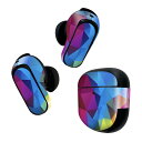 Bose QuietComfort Earbuds II 用 スキンシール ボーズ イヤバッズ2 用 ステッカー 本体3セット ケース1セット 保護 フィルム デコ カラフル レインボー 模様 008429
