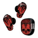 Bose QuietComfort Earbuds II 用 スキンシール ボーズ イヤバッズ2 用 ステッカー 本体3セット ケース1セット 保護 フィルム デコ 2015 カレンダー 骸骨 赤 レッド 008543