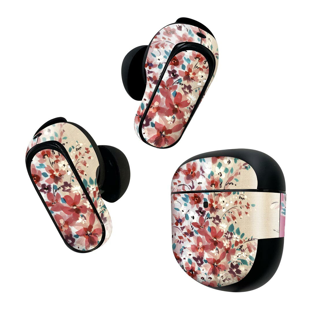 製品名 Bose QuietComfort Earbuds II 専用デザインスキンシール セット内容 Bose QuietComfort Earbuds II 専用シール　イヤホン（左右）3枚、充電ケース用シール 1枚AirPods第3世代専用です。第1?2世代、Proシリーズには対応していません。 商品特徴 再剥離性シートを素材に採用し、細かな位置調整がしやすく貼り直しが容易です。また、エアフリーでもありますので気泡が簡単に逃げるので、キレイに貼ることができます。専用の業務プリンターを使い、商品画像と遜色のない美しい印刷仕上がり。 注意事項 画像はサンプルですので、ご覧の環境によっては多少色味に違いを感じる場合がございます。 イメージと違った、モニターと色味が異なるという理由での交換や返金はご対応出来かねます。スキンシールのみの販売で、機器本体や充電ケース本体は付属しません。シワができた場合、ドライヤーなどで軽く温め、外側に向けてシワを伸ばすように貼ってください。初回貼付時の位置調整や貼り直しは可能ですが、しっかりと押し付けて接着させた後の再剥離、再利用は保証しておりません。また接着部に油分や汚れが付着しますと角の部分は剥がれやすくなりますので、貼付時はあまり触れないようにご注意ください。無地のセミグロスシートにデザインをプリントした商品で、デコなどの加工はございません。 凹凸や光沢があるように見えたり布地や金属を素材にしたように見える商品もありますが、デザインの図版によるものです。印刷時に微妙な画像のズレが生じる場合がございます。ご注文後に1点1点制作する受注生産品の為、不良品以外のご返品や交換は固くお断りします。 商品発送 完全受注生産のハンドメイド商品となりますので、既製品と比べて発送までお時間を頂いています。 基本的に決済確認後2~3営業日、最大で10営業日での発送となります。繁忙期や休業日明けの場合はさらに時間がかかる場合があります。 その際には別途メールにてご連絡致します。メール便の場合、発送日から到着までに2?4日ほどかかる場合が多く、紛失などの保障もご対応できかねます。あらかじめご了承下さい。
