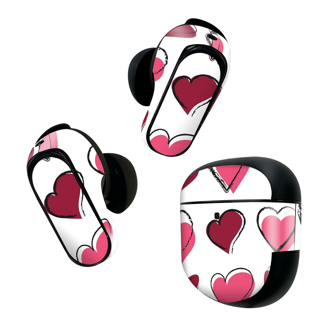 製品名 Bose QuietComfort Earbuds II 専用デザインスキンシール セット内容 Bose QuietComfort Earbuds II 専用シール　イヤホン（左右）3枚、充電ケース用シール 1枚AirPods第3世代専用です。第1?2世代、Proシリーズには対応していません。 商品特徴 再剥離性シートを素材に採用し、細かな位置調整がしやすく貼り直しが容易です。また、エアフリーでもありますので気泡が簡単に逃げるので、キレイに貼ることができます。専用の業務プリンターを使い、商品画像と遜色のない美しい印刷仕上がり。 注意事項 画像はサンプルですので、ご覧の環境によっては多少色味に違いを感じる場合がございます。 イメージと違った、モニターと色味が異なるという理由での交換や返金はご対応出来かねます。スキンシールのみの販売で、機器本体や充電ケース本体は付属しません。シワができた場合、ドライヤーなどで軽く温め、外側に向けてシワを伸ばすように貼ってください。初回貼付時の位置調整や貼り直しは可能ですが、しっかりと押し付けて接着させた後の再剥離、再利用は保証しておりません。また接着部に油分や汚れが付着しますと角の部分は剥がれやすくなりますので、貼付時はあまり触れないようにご注意ください。無地のセミグロスシートにデザインをプリントした商品で、デコなどの加工はございません。 凹凸や光沢があるように見えたり布地や金属を素材にしたように見える商品もありますが、デザインの図版によるものです。印刷時に微妙な画像のズレが生じる場合がございます。ご注文後に1点1点制作する受注生産品の為、不良品以外のご返品や交換は固くお断りします。 商品発送 完全受注生産のハンドメイド商品となりますので、既製品と比べて発送までお時間を頂いています。 基本的に決済確認後2~3営業日、最大で10営業日での発送となります。繁忙期や休業日明けの場合はさらに時間がかかる場合があります。 その際には別途メールにてご連絡致します。メール便の場合、発送日から到着までに2?4日ほどかかる場合が多く、紛失などの保障もご対応できかねます。あらかじめご了承下さい。