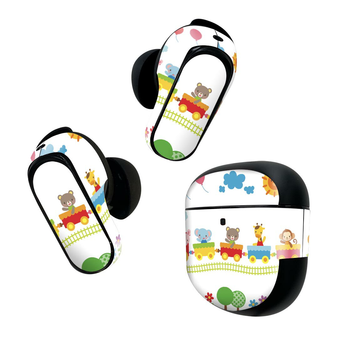 Bose QuietComfort Earbuds II 用 スキンシール ボーズ イヤバッズ2 用　ステッカー　本体3セット ケース1セット 保護 フィルム デコ イラスト　カラフル　キャラクター 008857