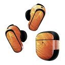 Bose QuietComfort Earbuds II 用 スキンシール ボーズ イヤバッズ2 用 ステッカー 本体3セット ケース1セット 保護 フィルム デコ 音符 おんぷ オレンジ 008939