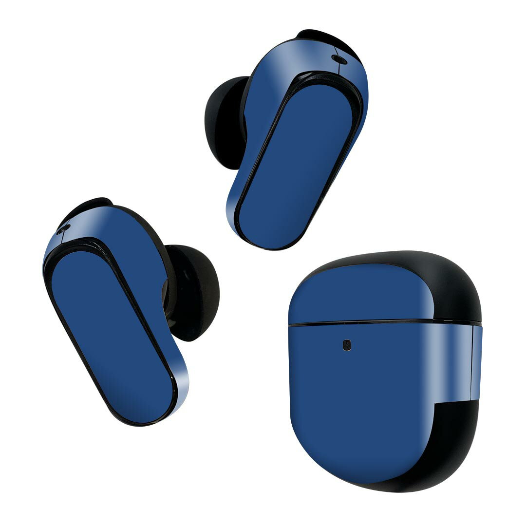 Bose QuietComfort Earbuds II 用 スキンシール ボーズ イヤバッズ2 用　ステッカー　本体3セット ケース1セット 保護 フィルム デコ シンプル　無地　青 008980