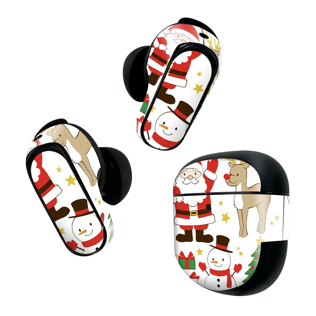 製品名 Bose QuietComfort Earbuds II 専用デザインスキンシール セット内容 Bose QuietComfort Earbuds II 専用シール　イヤホン（左右）3枚、充電ケース用シール 1枚AirPods第3世代専用です。第1?2世代、Proシリーズには対応していません。 商品特徴 再剥離性シートを素材に採用し、細かな位置調整がしやすく貼り直しが容易です。また、エアフリーでもありますので気泡が簡単に逃げるので、キレイに貼ることができます。専用の業務プリンターを使い、商品画像と遜色のない美しい印刷仕上がり。 注意事項 画像はサンプルですので、ご覧の環境によっては多少色味に違いを感じる場合がございます。 イメージと違った、モニターと色味が異なるという理由での交換や返金はご対応出来かねます。スキンシールのみの販売で、機器本体や充電ケース本体は付属しません。シワができた場合、ドライヤーなどで軽く温め、外側に向けてシワを伸ばすように貼ってください。初回貼付時の位置調整や貼り直しは可能ですが、しっかりと押し付けて接着させた後の再剥離、再利用は保証しておりません。また接着部に油分や汚れが付着しますと角の部分は剥がれやすくなりますので、貼付時はあまり触れないようにご注意ください。無地のセミグロスシートにデザインをプリントした商品で、デコなどの加工はございません。 凹凸や光沢があるように見えたり布地や金属を素材にしたように見える商品もありますが、デザインの図版によるものです。印刷時に微妙な画像のズレが生じる場合がございます。ご注文後に1点1点制作する受注生産品の為、不良品以外のご返品や交換は固くお断りします。 商品発送 完全受注生産のハンドメイド商品となりますので、既製品と比べて発送までお時間を頂いています。 基本的に決済確認後2~3営業日、最大で10営業日での発送となります。繁忙期や休業日明けの場合はさらに時間がかかる場合があります。 その際には別途メールにてご連絡致します。メール便の場合、発送日から到着までに2?4日ほどかかる場合が多く、紛失などの保障もご対応できかねます。あらかじめご了承下さい。