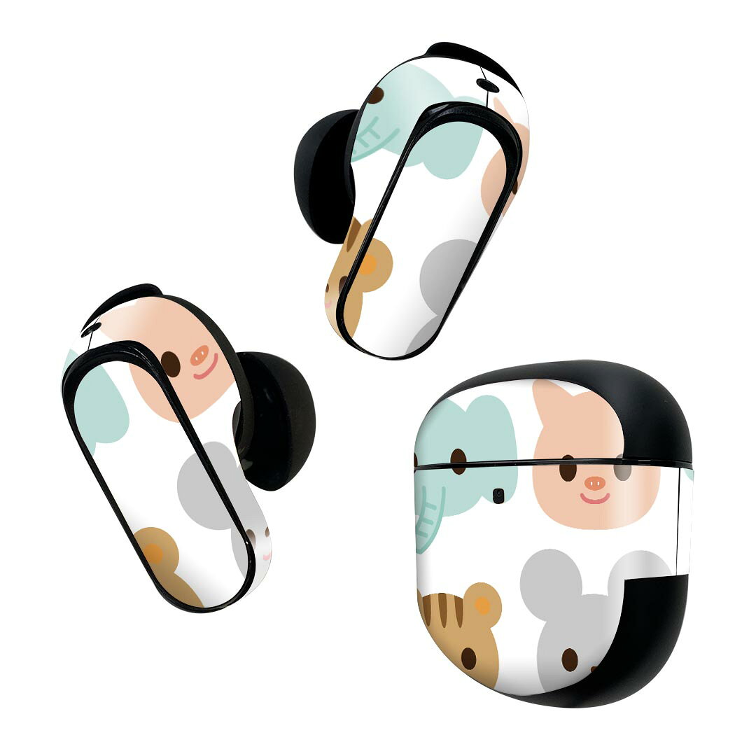 製品名 Bose QuietComfort Earbuds II 専用デザインスキンシール セット内容 Bose QuietComfort Earbuds II 専用シール　イヤホン（左右）3枚、充電ケース用シール 1枚AirPods第3世代専用です。第1?2世代、Proシリーズには対応していません。 商品特徴 再剥離性シートを素材に採用し、細かな位置調整がしやすく貼り直しが容易です。また、エアフリーでもありますので気泡が簡単に逃げるので、キレイに貼ることができます。専用の業務プリンターを使い、商品画像と遜色のない美しい印刷仕上がり。 注意事項 画像はサンプルですので、ご覧の環境によっては多少色味に違いを感じる場合がございます。 イメージと違った、モニターと色味が異なるという理由での交換や返金はご対応出来かねます。スキンシールのみの販売で、機器本体や充電ケース本体は付属しません。シワができた場合、ドライヤーなどで軽く温め、外側に向けてシワを伸ばすように貼ってください。初回貼付時の位置調整や貼り直しは可能ですが、しっかりと押し付けて接着させた後の再剥離、再利用は保証しておりません。また接着部に油分や汚れが付着しますと角の部分は剥がれやすくなりますので、貼付時はあまり触れないようにご注意ください。無地のセミグロスシートにデザインをプリントした商品で、デコなどの加工はございません。 凹凸や光沢があるように見えたり布地や金属を素材にしたように見える商品もありますが、デザインの図版によるものです。印刷時に微妙な画像のズレが生じる場合がございます。ご注文後に1点1点制作する受注生産品の為、不良品以外のご返品や交換は固くお断りします。 商品発送 完全受注生産のハンドメイド商品となりますので、既製品と比べて発送までお時間を頂いています。 基本的に決済確認後2~3営業日、最大で10営業日での発送となります。繁忙期や休業日明けの場合はさらに時間がかかる場合があります。 その際には別途メールにてご連絡致します。メール便の場合、発送日から到着までに2?4日ほどかかる場合が多く、紛失などの保障もご対応できかねます。あらかじめご了承下さい。