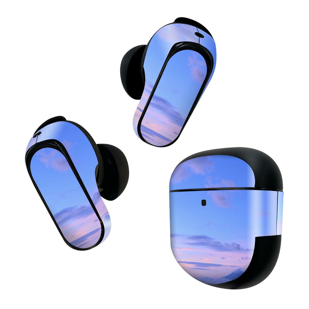 Bose QuietComfort Earbuds II 用 スキンシール ボーズ イヤバッズ2 用　ステッカー　本体3セット ケース1セット 保護 フィルム デコ 風景　景色　写真 009377