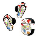 Bose QuietComfort Earbuds II 用 スキンシール ボーズ イヤバッズ2 用 ステッカー 本体3セット ケース1セット 保護 フィルム デコ クリスマス サンタ カラフル 009440