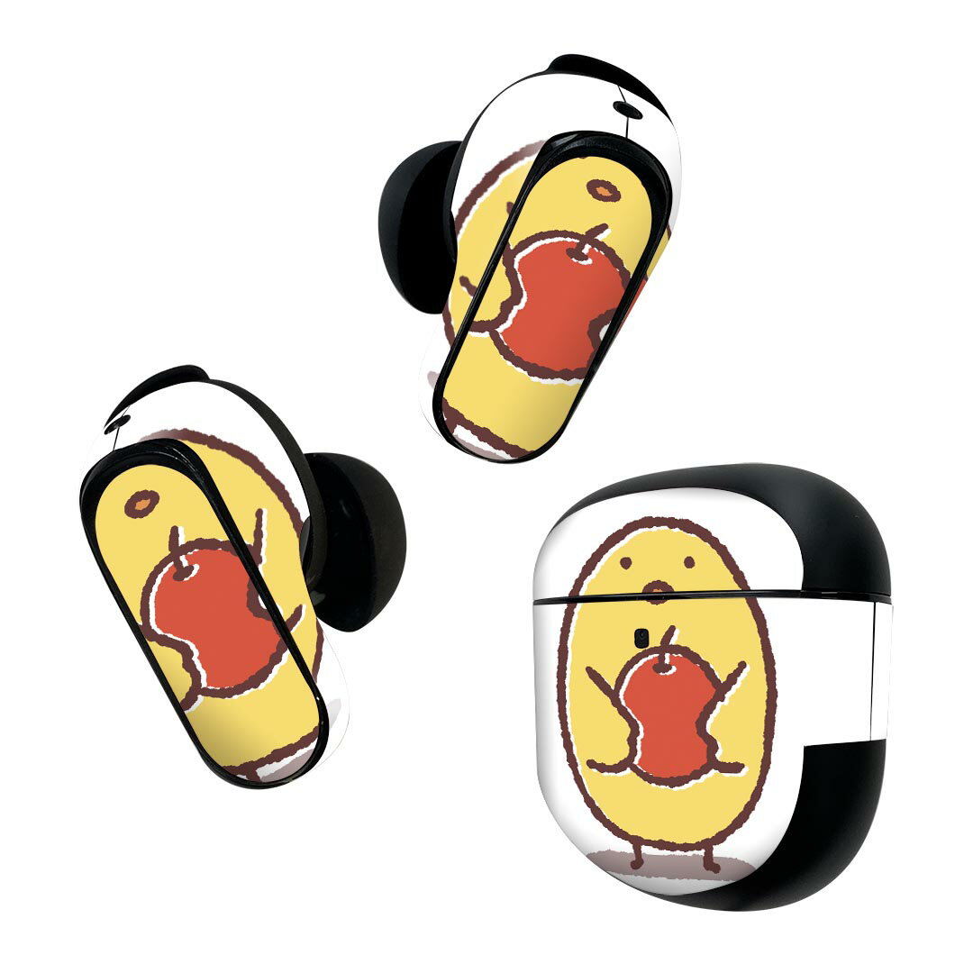 Bose QuietComfort Earbuds II 用 スキンシール ボーズ イヤバッズ2 用　ステッカー　本体3セット ケース1セット 保護 フィルム デコ 鳥　ひよこ　キャラクター 009556