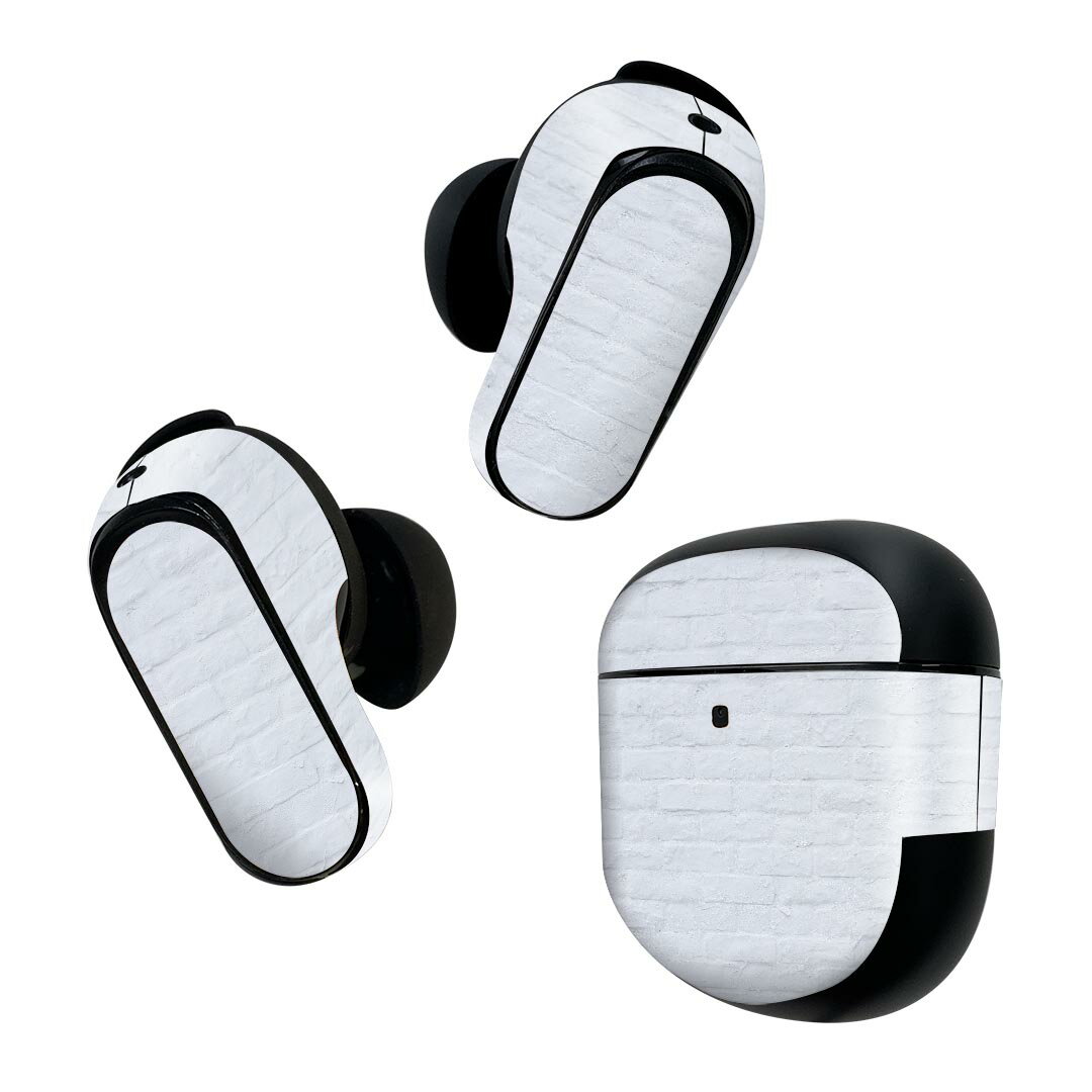 Bose QuietComfort Earbuds II 用 スキンシール ボーズ イヤバッズ2 用　ステッカー　本体3セット ケース1セット 保護 フィルム デコ 壁紙　白　シンプル 009689