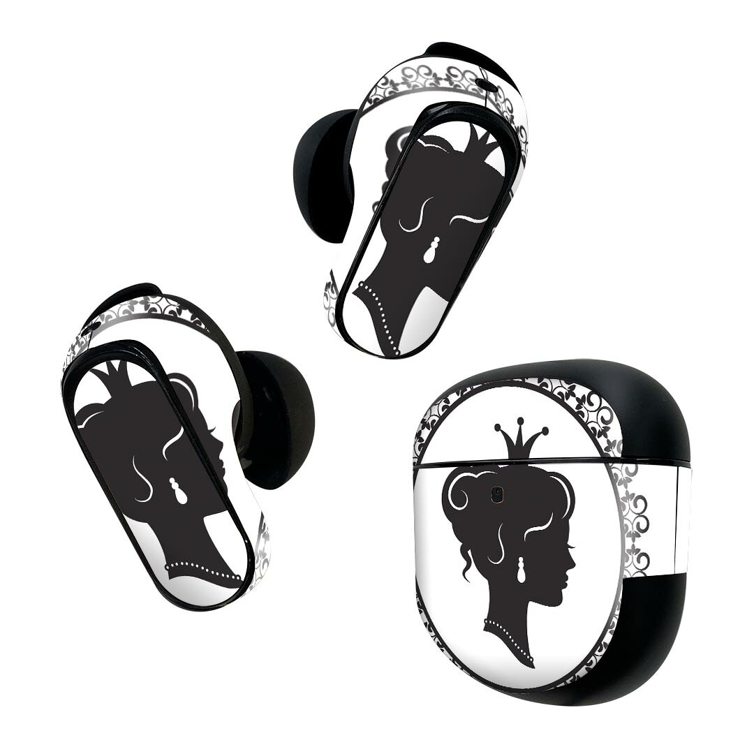 製品名 Bose QuietComfort Earbuds II 専用デザインスキンシール セット内容 Bose QuietComfort Earbuds II 専用シール　イヤホン（左右）3枚、充電ケース用シール 1枚AirPods第3世代専用です。第1?2世代、Proシリーズには対応していません。 商品特徴 再剥離性シートを素材に採用し、細かな位置調整がしやすく貼り直しが容易です。また、エアフリーでもありますので気泡が簡単に逃げるので、キレイに貼ることができます。専用の業務プリンターを使い、商品画像と遜色のない美しい印刷仕上がり。 注意事項 画像はサンプルですので、ご覧の環境によっては多少色味に違いを感じる場合がございます。 イメージと違った、モニターと色味が異なるという理由での交換や返金はご対応出来かねます。スキンシールのみの販売で、機器本体や充電ケース本体は付属しません。シワができた場合、ドライヤーなどで軽く温め、外側に向けてシワを伸ばすように貼ってください。初回貼付時の位置調整や貼り直しは可能ですが、しっかりと押し付けて接着させた後の再剥離、再利用は保証しておりません。また接着部に油分や汚れが付着しますと角の部分は剥がれやすくなりますので、貼付時はあまり触れないようにご注意ください。無地のセミグロスシートにデザインをプリントした商品で、デコなどの加工はございません。 凹凸や光沢があるように見えたり布地や金属を素材にしたように見える商品もありますが、デザインの図版によるものです。印刷時に微妙な画像のズレが生じる場合がございます。ご注文後に1点1点制作する受注生産品の為、不良品以外のご返品や交換は固くお断りします。 商品発送 完全受注生産のハンドメイド商品となりますので、既製品と比べて発送までお時間を頂いています。 基本的に決済確認後2~3営業日、最大で10営業日での発送となります。繁忙期や休業日明けの場合はさらに時間がかかる場合があります。 その際には別途メールにてご連絡致します。メール便の場合、発送日から到着までに2?4日ほどかかる場合が多く、紛失などの保障もご対応できかねます。あらかじめご了承下さい。