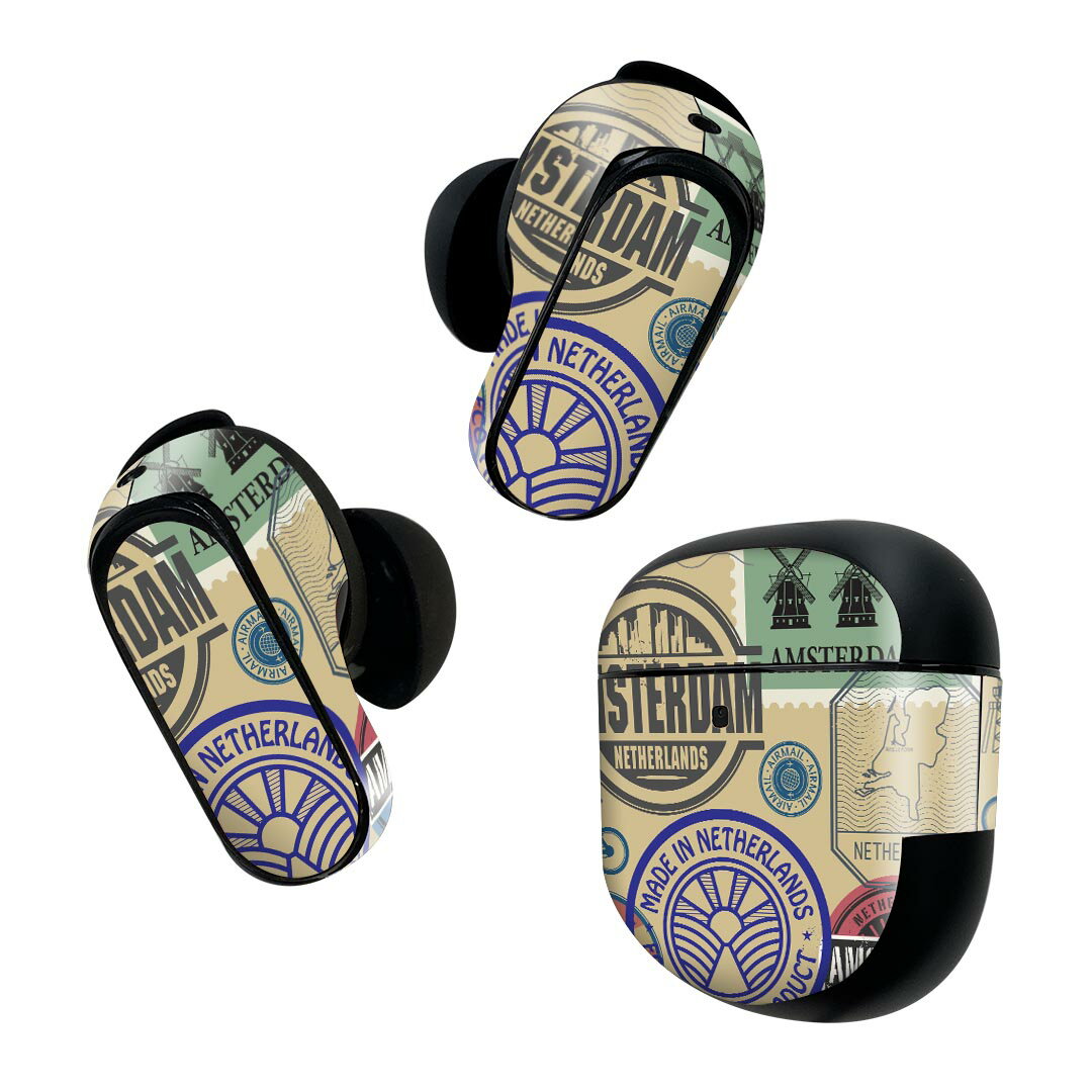 Bose QuietComfort Earbuds II 用 スキンシール ボーズ イヤバッズ2 用　ステッカー　本体3セット ケー..