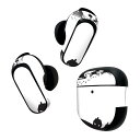 Bose QuietComfort Earbuds II 用 スキンシール ボーズ イヤバッズ2 用 ステッカー 本体3セット ケース1セット 保護 フィルム デコ クリスマス サンタ 白 黒 010015
