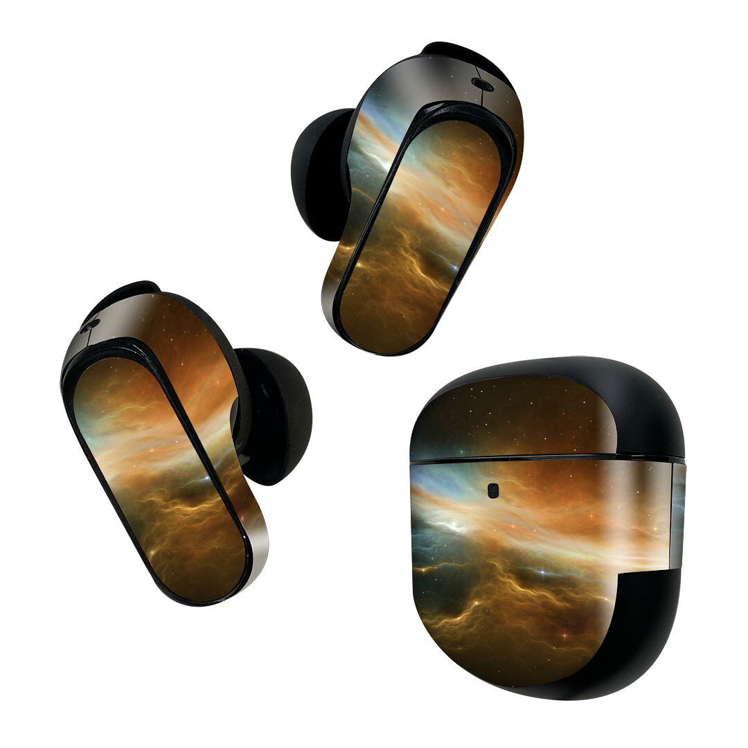 製品名 Bose QuietComfort Earbuds II 専用デザインスキンシール セット内容 Bose QuietComfort Earbuds II 専用シール　イヤホン（左右）3枚、充電ケース用シール 1枚AirPods第3世代専用です。第1?2世代、Proシリーズには対応していません。 商品特徴 再剥離性シートを素材に採用し、細かな位置調整がしやすく貼り直しが容易です。また、エアフリーでもありますので気泡が簡単に逃げるので、キレイに貼ることができます。専用の業務プリンターを使い、商品画像と遜色のない美しい印刷仕上がり。 注意事項 画像はサンプルですので、ご覧の環境によっては多少色味に違いを感じる場合がございます。 イメージと違った、モニターと色味が異なるという理由での交換や返金はご対応出来かねます。スキンシールのみの販売で、機器本体や充電ケース本体は付属しません。シワができた場合、ドライヤーなどで軽く温め、外側に向けてシワを伸ばすように貼ってください。初回貼付時の位置調整や貼り直しは可能ですが、しっかりと押し付けて接着させた後の再剥離、再利用は保証しておりません。また接着部に油分や汚れが付着しますと角の部分は剥がれやすくなりますので、貼付時はあまり触れないようにご注意ください。無地のセミグロスシートにデザインをプリントした商品で、デコなどの加工はございません。 凹凸や光沢があるように見えたり布地や金属を素材にしたように見える商品もありますが、デザインの図版によるものです。印刷時に微妙な画像のズレが生じる場合がございます。ご注文後に1点1点制作する受注生産品の為、不良品以外のご返品や交換は固くお断りします。 商品発送 完全受注生産のハンドメイド商品となりますので、既製品と比べて発送までお時間を頂いています。 基本的に決済確認後2~3営業日、最大で10営業日での発送となります。繁忙期や休業日明けの場合はさらに時間がかかる場合があります。 その際には別途メールにてご連絡致します。メール便の場合、発送日から到着までに2?4日ほどかかる場合が多く、紛失などの保障もご対応できかねます。あらかじめご了承下さい。