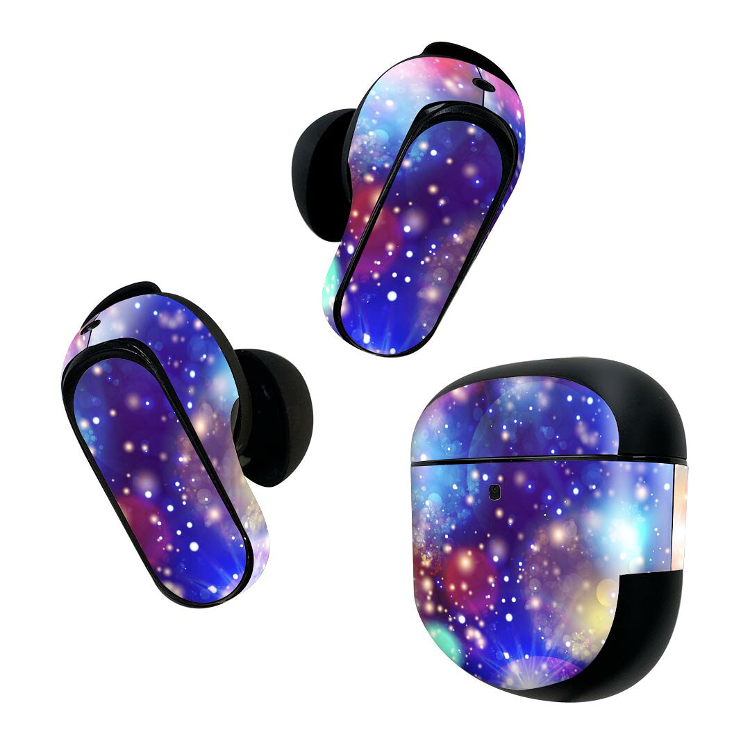 製品名 Bose QuietComfort Earbuds II 専用デザインスキンシール セット内容 Bose QuietComfort Earbuds II 専用シール　イヤホン（左右）3枚、充電ケース用シール 1枚AirPods第3世代専用です。第1?2世代、Proシリーズには対応していません。 商品特徴 再剥離性シートを素材に採用し、細かな位置調整がしやすく貼り直しが容易です。また、エアフリーでもありますので気泡が簡単に逃げるので、キレイに貼ることができます。専用の業務プリンターを使い、商品画像と遜色のない美しい印刷仕上がり。 注意事項 画像はサンプルですので、ご覧の環境によっては多少色味に違いを感じる場合がございます。 イメージと違った、モニターと色味が異なるという理由での交換や返金はご対応出来かねます。スキンシールのみの販売で、機器本体や充電ケース本体は付属しません。シワができた場合、ドライヤーなどで軽く温め、外側に向けてシワを伸ばすように貼ってください。初回貼付時の位置調整や貼り直しは可能ですが、しっかりと押し付けて接着させた後の再剥離、再利用は保証しておりません。また接着部に油分や汚れが付着しますと角の部分は剥がれやすくなりますので、貼付時はあまり触れないようにご注意ください。無地のセミグロスシートにデザインをプリントした商品で、デコなどの加工はございません。 凹凸や光沢があるように見えたり布地や金属を素材にしたように見える商品もありますが、デザインの図版によるものです。印刷時に微妙な画像のズレが生じる場合がございます。ご注文後に1点1点制作する受注生産品の為、不良品以外のご返品や交換は固くお断りします。 商品発送 完全受注生産のハンドメイド商品となりますので、既製品と比べて発送までお時間を頂いています。 基本的に決済確認後2~3営業日、最大で10営業日での発送となります。繁忙期や休業日明けの場合はさらに時間がかかる場合があります。 その際には別途メールにてご連絡致します。メール便の場合、発送日から到着までに2?4日ほどかかる場合が多く、紛失などの保障もご対応できかねます。あらかじめご了承下さい。