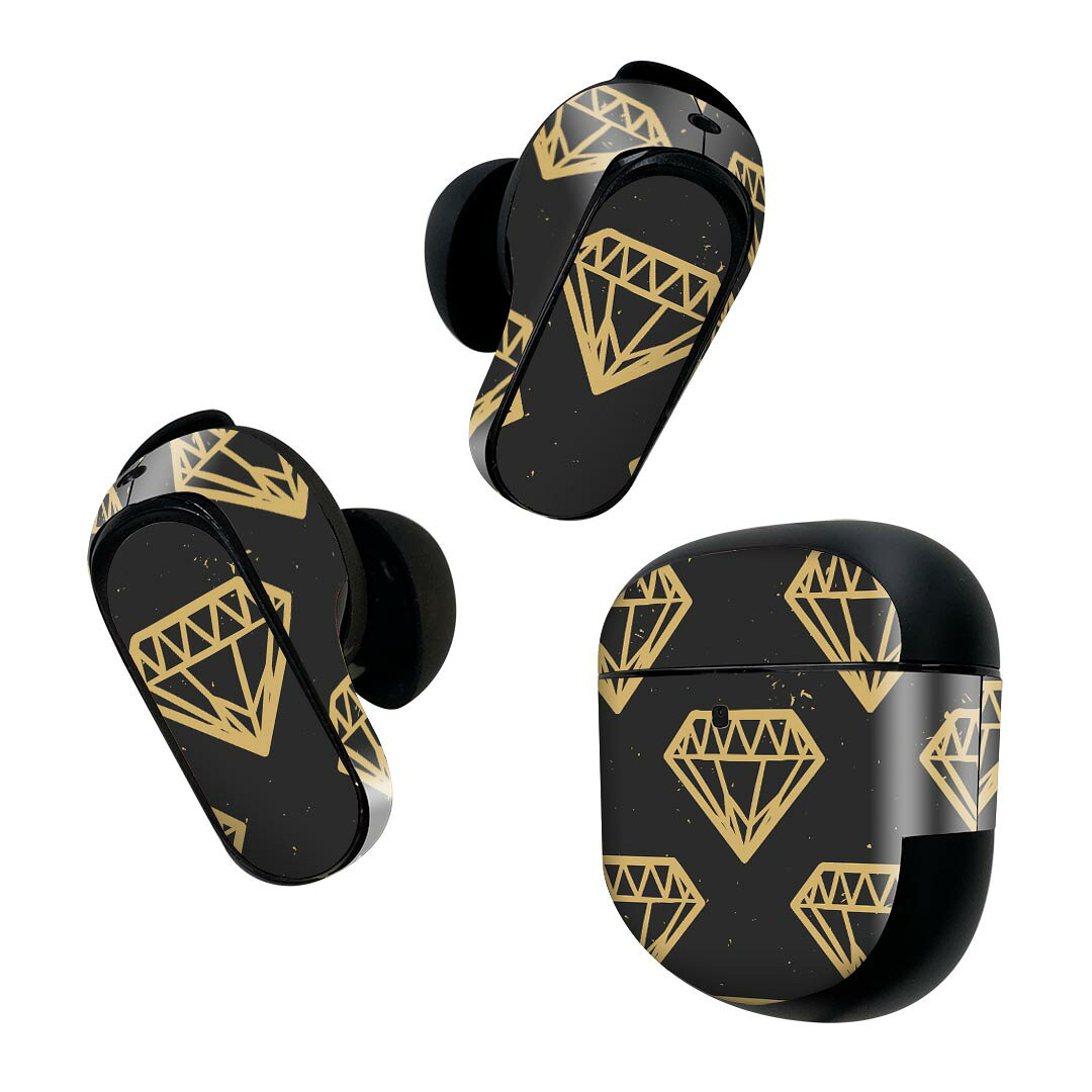 製品名 Bose QuietComfort Earbuds II 専用デザインスキンシール セット内容 Bose QuietComfort Earbuds II 専用シール　イヤホン（左右）3枚、充電ケース用シール 1枚AirPods第3世代専用です。第1?2世代、Proシリーズには対応していません。 商品特徴 再剥離性シートを素材に採用し、細かな位置調整がしやすく貼り直しが容易です。また、エアフリーでもありますので気泡が簡単に逃げるので、キレイに貼ることができます。専用の業務プリンターを使い、商品画像と遜色のない美しい印刷仕上がり。 注意事項 画像はサンプルですので、ご覧の環境によっては多少色味に違いを感じる場合がございます。 イメージと違った、モニターと色味が異なるという理由での交換や返金はご対応出来かねます。スキンシールのみの販売で、機器本体や充電ケース本体は付属しません。シワができた場合、ドライヤーなどで軽く温め、外側に向けてシワを伸ばすように貼ってください。初回貼付時の位置調整や貼り直しは可能ですが、しっかりと押し付けて接着させた後の再剥離、再利用は保証しておりません。また接着部に油分や汚れが付着しますと角の部分は剥がれやすくなりますので、貼付時はあまり触れないようにご注意ください。無地のセミグロスシートにデザインをプリントした商品で、デコなどの加工はございません。 凹凸や光沢があるように見えたり布地や金属を素材にしたように見える商品もありますが、デザインの図版によるものです。印刷時に微妙な画像のズレが生じる場合がございます。ご注文後に1点1点制作する受注生産品の為、不良品以外のご返品や交換は固くお断りします。 商品発送 完全受注生産のハンドメイド商品となりますので、既製品と比べて発送までお時間を頂いています。 基本的に決済確認後2~3営業日、最大で10営業日での発送となります。繁忙期や休業日明けの場合はさらに時間がかかる場合があります。 その際には別途メールにてご連絡致します。メール便の場合、発送日から到着までに2?4日ほどかかる場合が多く、紛失などの保障もご対応できかねます。あらかじめご了承下さい。