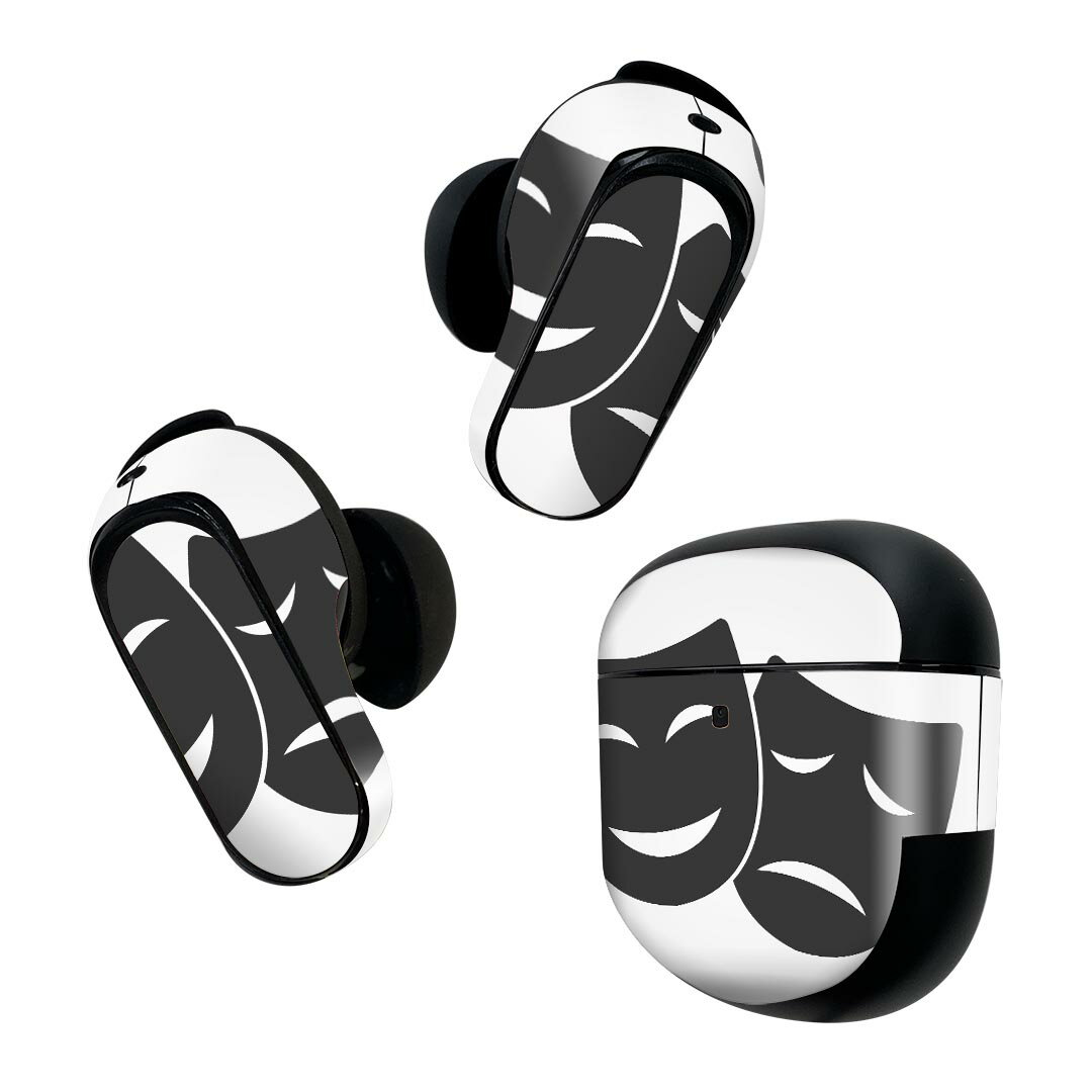 製品名 Bose QuietComfort Earbuds II 専用デザインスキンシール セット内容 Bose QuietComfort Earbuds II 専用シール　イヤホン（左右）3枚、充電ケース用シール 1枚AirPods第3世代専用です。第1?2世代、Proシリーズには対応していません。 商品特徴 再剥離性シートを素材に採用し、細かな位置調整がしやすく貼り直しが容易です。また、エアフリーでもありますので気泡が簡単に逃げるので、キレイに貼ることができます。専用の業務プリンターを使い、商品画像と遜色のない美しい印刷仕上がり。 注意事項 画像はサンプルですので、ご覧の環境によっては多少色味に違いを感じる場合がございます。 イメージと違った、モニターと色味が異なるという理由での交換や返金はご対応出来かねます。スキンシールのみの販売で、機器本体や充電ケース本体は付属しません。シワができた場合、ドライヤーなどで軽く温め、外側に向けてシワを伸ばすように貼ってください。初回貼付時の位置調整や貼り直しは可能ですが、しっかりと押し付けて接着させた後の再剥離、再利用は保証しておりません。また接着部に油分や汚れが付着しますと角の部分は剥がれやすくなりますので、貼付時はあまり触れないようにご注意ください。無地のセミグロスシートにデザインをプリントした商品で、デコなどの加工はございません。 凹凸や光沢があるように見えたり布地や金属を素材にしたように見える商品もありますが、デザインの図版によるものです。印刷時に微妙な画像のズレが生じる場合がございます。ご注文後に1点1点制作する受注生産品の為、不良品以外のご返品や交換は固くお断りします。 商品発送 完全受注生産のハンドメイド商品となりますので、既製品と比べて発送までお時間を頂いています。 基本的に決済確認後2~3営業日、最大で10営業日での発送となります。繁忙期や休業日明けの場合はさらに時間がかかる場合があります。 その際には別途メールにてご連絡致します。メール便の場合、発送日から到着までに2?4日ほどかかる場合が多く、紛失などの保障もご対応できかねます。あらかじめご了承下さい。