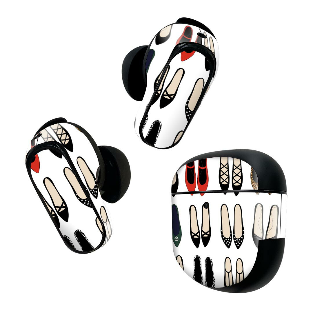Bose QuietComfort Earbuds II 用 スキンシール ボーズ イヤバッズ2 用　ステッカー　本体3セット ケース1セット 保護 フィルム デコ おしゃれ　ファッション　靴 010360