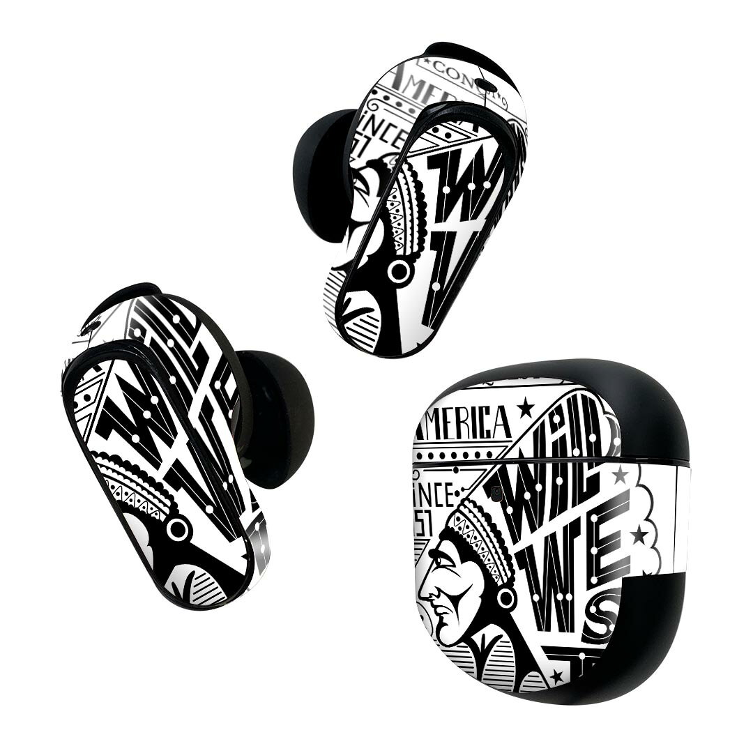 製品名 Bose QuietComfort Earbuds II 専用デザインスキンシール セット内容 Bose QuietComfort Earbuds II 専用シール　イヤホン（左右）3枚、充電ケース用シール 1枚AirPods第3世代専用です。第1?2世代、Proシリーズには対応していません。 商品特徴 再剥離性シートを素材に採用し、細かな位置調整がしやすく貼り直しが容易です。また、エアフリーでもありますので気泡が簡単に逃げるので、キレイに貼ることができます。専用の業務プリンターを使い、商品画像と遜色のない美しい印刷仕上がり。 注意事項 画像はサンプルですので、ご覧の環境によっては多少色味に違いを感じる場合がございます。 イメージと違った、モニターと色味が異なるという理由での交換や返金はご対応出来かねます。スキンシールのみの販売で、機器本体や充電ケース本体は付属しません。シワができた場合、ドライヤーなどで軽く温め、外側に向けてシワを伸ばすように貼ってください。初回貼付時の位置調整や貼り直しは可能ですが、しっかりと押し付けて接着させた後の再剥離、再利用は保証しておりません。また接着部に油分や汚れが付着しますと角の部分は剥がれやすくなりますので、貼付時はあまり触れないようにご注意ください。無地のセミグロスシートにデザインをプリントした商品で、デコなどの加工はございません。 凹凸や光沢があるように見えたり布地や金属を素材にしたように見える商品もありますが、デザインの図版によるものです。印刷時に微妙な画像のズレが生じる場合がございます。ご注文後に1点1点制作する受注生産品の為、不良品以外のご返品や交換は固くお断りします。 商品発送 完全受注生産のハンドメイド商品となりますので、既製品と比べて発送までお時間を頂いています。 基本的に決済確認後2~3営業日、最大で10営業日での発送となります。繁忙期や休業日明けの場合はさらに時間がかかる場合があります。 その際には別途メールにてご連絡致します。メール便の場合、発送日から到着までに2?4日ほどかかる場合が多く、紛失などの保障もご対応できかねます。あらかじめご了承下さい。