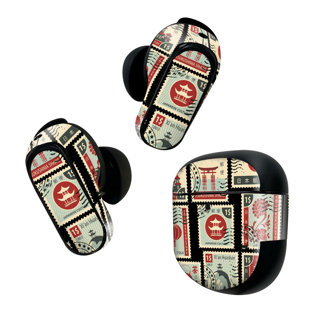Bose QuietComfort Earbuds II 用 スキンシール ボーズ イヤバッズ2 用　ステッカー　本体3セット ケー..