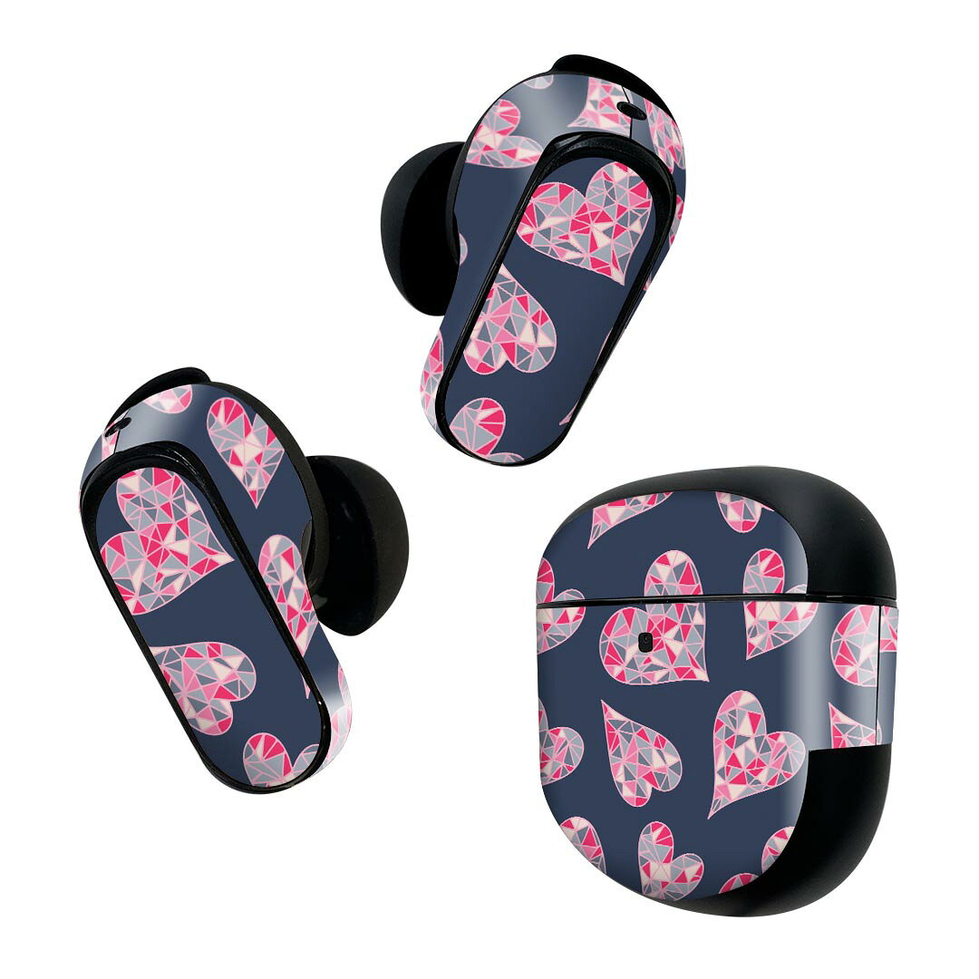 製品名 Bose QuietComfort Earbuds II 専用デザインスキンシール セット内容 Bose QuietComfort Earbuds II 専用シール　イヤホン（左右）3枚、充電ケース用シール 1枚AirPods第3世代専用です。第1?2世代、Proシリーズには対応していません。 商品特徴 再剥離性シートを素材に採用し、細かな位置調整がしやすく貼り直しが容易です。また、エアフリーでもありますので気泡が簡単に逃げるので、キレイに貼ることができます。専用の業務プリンターを使い、商品画像と遜色のない美しい印刷仕上がり。 注意事項 画像はサンプルですので、ご覧の環境によっては多少色味に違いを感じる場合がございます。 イメージと違った、モニターと色味が異なるという理由での交換や返金はご対応出来かねます。スキンシールのみの販売で、機器本体や充電ケース本体は付属しません。シワができた場合、ドライヤーなどで軽く温め、外側に向けてシワを伸ばすように貼ってください。初回貼付時の位置調整や貼り直しは可能ですが、しっかりと押し付けて接着させた後の再剥離、再利用は保証しておりません。また接着部に油分や汚れが付着しますと角の部分は剥がれやすくなりますので、貼付時はあまり触れないようにご注意ください。無地のセミグロスシートにデザインをプリントした商品で、デコなどの加工はございません。 凹凸や光沢があるように見えたり布地や金属を素材にしたように見える商品もありますが、デザインの図版によるものです。印刷時に微妙な画像のズレが生じる場合がございます。ご注文後に1点1点制作する受注生産品の為、不良品以外のご返品や交換は固くお断りします。 商品発送 完全受注生産のハンドメイド商品となりますので、既製品と比べて発送までお時間を頂いています。 基本的に決済確認後2~3営業日、最大で10営業日での発送となります。繁忙期や休業日明けの場合はさらに時間がかかる場合があります。 その際には別途メールにてご連絡致します。メール便の場合、発送日から到着までに2?4日ほどかかる場合が多く、紛失などの保障もご対応できかねます。あらかじめご了承下さい。