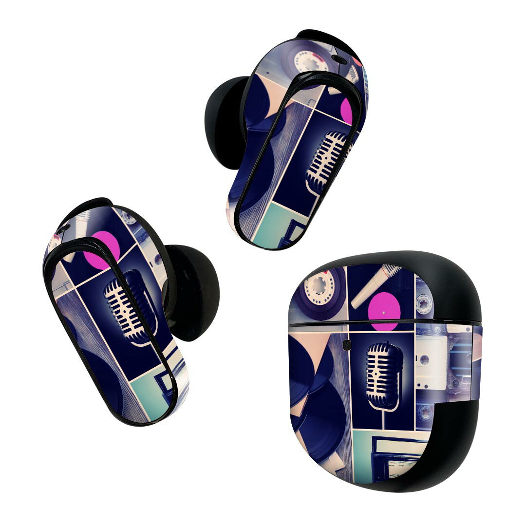 製品名 Bose QuietComfort Earbuds II 専用デザインスキンシール セット内容 Bose QuietComfort Earbuds II 専用シール　イヤホン（左右）3枚、充電ケース用シール 1枚AirPods第3世代専用です。第1?2世代、Proシリーズには対応していません。 商品特徴 再剥離性シートを素材に採用し、細かな位置調整がしやすく貼り直しが容易です。また、エアフリーでもありますので気泡が簡単に逃げるので、キレイに貼ることができます。専用の業務プリンターを使い、商品画像と遜色のない美しい印刷仕上がり。 注意事項 画像はサンプルですので、ご覧の環境によっては多少色味に違いを感じる場合がございます。 イメージと違った、モニターと色味が異なるという理由での交換や返金はご対応出来かねます。スキンシールのみの販売で、機器本体や充電ケース本体は付属しません。シワができた場合、ドライヤーなどで軽く温め、外側に向けてシワを伸ばすように貼ってください。初回貼付時の位置調整や貼り直しは可能ですが、しっかりと押し付けて接着させた後の再剥離、再利用は保証しておりません。また接着部に油分や汚れが付着しますと角の部分は剥がれやすくなりますので、貼付時はあまり触れないようにご注意ください。無地のセミグロスシートにデザインをプリントした商品で、デコなどの加工はございません。 凹凸や光沢があるように見えたり布地や金属を素材にしたように見える商品もありますが、デザインの図版によるものです。印刷時に微妙な画像のズレが生じる場合がございます。ご注文後に1点1点制作する受注生産品の為、不良品以外のご返品や交換は固くお断りします。 商品発送 完全受注生産のハンドメイド商品となりますので、既製品と比べて発送までお時間を頂いています。 基本的に決済確認後2~3営業日、最大で10営業日での発送となります。繁忙期や休業日明けの場合はさらに時間がかかる場合があります。 その際には別途メールにてご連絡致します。メール便の場合、発送日から到着までに2?4日ほどかかる場合が多く、紛失などの保障もご対応できかねます。あらかじめご了承下さい。