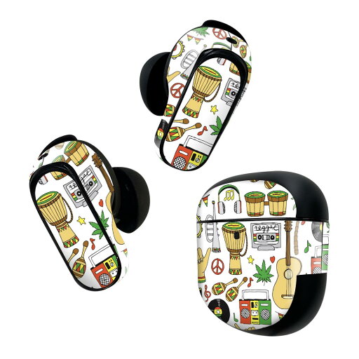 Bose QuietComfort Earbuds II 用 スキンシール ボーズ イヤバッズ2 用 ステッカー 本体3セット ケース1セット 保護 フィルム デコ レゲエ 音楽 ミュージック 010915 Bose QuietComfort Earbuds II 用 スキンシール ボーズ イヤバッズ2 用 ステッカー 本体3セット ケース1セット 保護 フィルム デコ レゲエ 音楽 ミュージック 010915