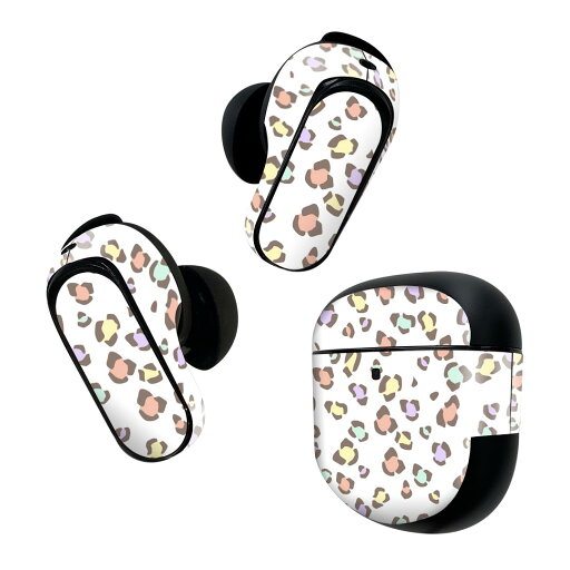 Bose QuietComfort Earbuds II 用 スキンシール ボーズ イヤバッズ2 用 ステッカー 本体3セット ケース1セット 保護 フィルム デコ ヒョウ柄 カラフル パステル 010916 Bose QuietComfort Earbuds II 用 スキンシール ボーズ イヤバッズ2 用 ステッカー 本体3セット ケース1セット 保護 フィルム デコ ヒョウ柄 カラフル パステル 010916