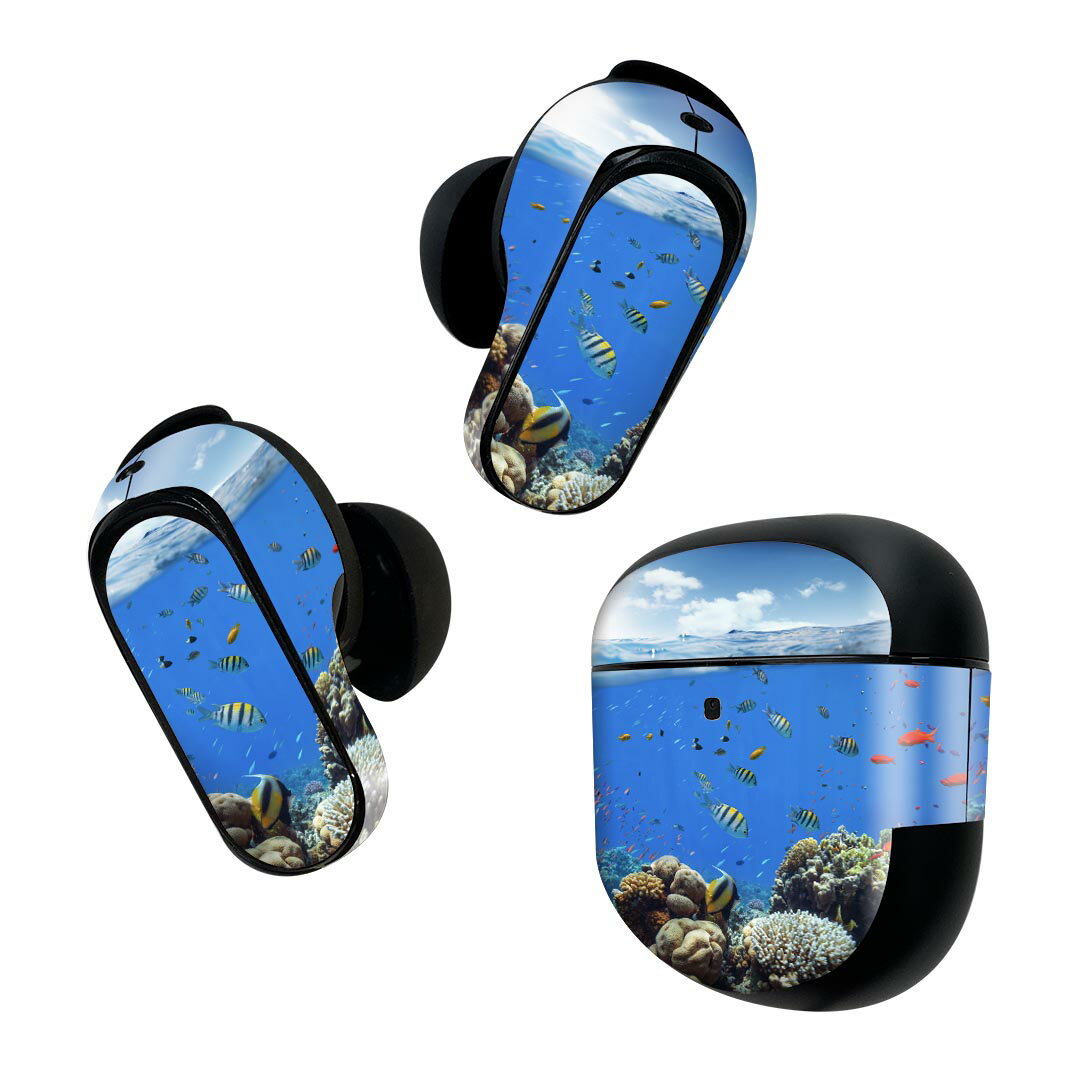 製品名 Bose QuietComfort Earbuds II 専用デザインスキンシール セット内容 Bose QuietComfort Earbuds II 専用シール　イヤホン（左右）3枚、充電ケース用シール 1枚AirPods第3世代専用です。第1?2世代、Proシリーズには対応していません。 商品特徴 再剥離性シートを素材に採用し、細かな位置調整がしやすく貼り直しが容易です。また、エアフリーでもありますので気泡が簡単に逃げるので、キレイに貼ることができます。専用の業務プリンターを使い、商品画像と遜色のない美しい印刷仕上がり。 注意事項 画像はサンプルですので、ご覧の環境によっては多少色味に違いを感じる場合がございます。 イメージと違った、モニターと色味が異なるという理由での交換や返金はご対応出来かねます。スキンシールのみの販売で、機器本体や充電ケース本体は付属しません。シワができた場合、ドライヤーなどで軽く温め、外側に向けてシワを伸ばすように貼ってください。初回貼付時の位置調整や貼り直しは可能ですが、しっかりと押し付けて接着させた後の再剥離、再利用は保証しておりません。また接着部に油分や汚れが付着しますと角の部分は剥がれやすくなりますので、貼付時はあまり触れないようにご注意ください。無地のセミグロスシートにデザインをプリントした商品で、デコなどの加工はございません。 凹凸や光沢があるように見えたり布地や金属を素材にしたように見える商品もありますが、デザインの図版によるものです。印刷時に微妙な画像のズレが生じる場合がございます。ご注文後に1点1点制作する受注生産品の為、不良品以外のご返品や交換は固くお断りします。 商品発送 完全受注生産のハンドメイド商品となりますので、既製品と比べて発送までお時間を頂いています。 基本的に決済確認後2~3営業日、最大で10営業日での発送となります。繁忙期や休業日明けの場合はさらに時間がかかる場合があります。 その際には別途メールにてご連絡致します。メール便の場合、発送日から到着までに2?4日ほどかかる場合が多く、紛失などの保障もご対応できかねます。あらかじめご了承下さい。