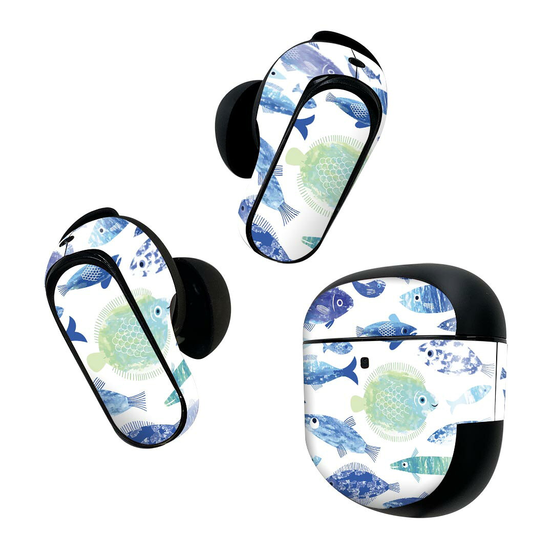 製品名 Bose QuietComfort Earbuds II 専用デザインスキンシール セット内容 Bose QuietComfort Earbuds II 専用シール　イヤホン（左右）3枚、充電ケース用シール 1枚AirPods第3世代専用です。第1?2世代、Proシリーズには対応していません。 商品特徴 再剥離性シートを素材に採用し、細かな位置調整がしやすく貼り直しが容易です。また、エアフリーでもありますので気泡が簡単に逃げるので、キレイに貼ることができます。専用の業務プリンターを使い、商品画像と遜色のない美しい印刷仕上がり。 注意事項 画像はサンプルですので、ご覧の環境によっては多少色味に違いを感じる場合がございます。 イメージと違った、モニターと色味が異なるという理由での交換や返金はご対応出来かねます。スキンシールのみの販売で、機器本体や充電ケース本体は付属しません。シワができた場合、ドライヤーなどで軽く温め、外側に向けてシワを伸ばすように貼ってください。初回貼付時の位置調整や貼り直しは可能ですが、しっかりと押し付けて接着させた後の再剥離、再利用は保証しておりません。また接着部に油分や汚れが付着しますと角の部分は剥がれやすくなりますので、貼付時はあまり触れないようにご注意ください。無地のセミグロスシートにデザインをプリントした商品で、デコなどの加工はございません。 凹凸や光沢があるように見えたり布地や金属を素材にしたように見える商品もありますが、デザインの図版によるものです。印刷時に微妙な画像のズレが生じる場合がございます。ご注文後に1点1点制作する受注生産品の為、不良品以外のご返品や交換は固くお断りします。 商品発送 完全受注生産のハンドメイド商品となりますので、既製品と比べて発送までお時間を頂いています。 基本的に決済確認後2~3営業日、最大で10営業日での発送となります。繁忙期や休業日明けの場合はさらに時間がかかる場合があります。 その際には別途メールにてご連絡致します。メール便の場合、発送日から到着までに2?4日ほどかかる場合が多く、紛失などの保障もご対応できかねます。あらかじめご了承下さい。