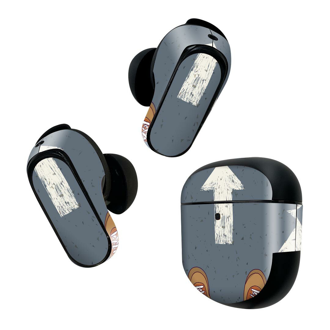 楽天スマコレBose QuietComfort Earbuds II 用 スキンシール ボーズ イヤバッズ2 用　ステッカー　本体3セット ケース1セット 保護 フィルム デコ 道路　標識　靴 010999