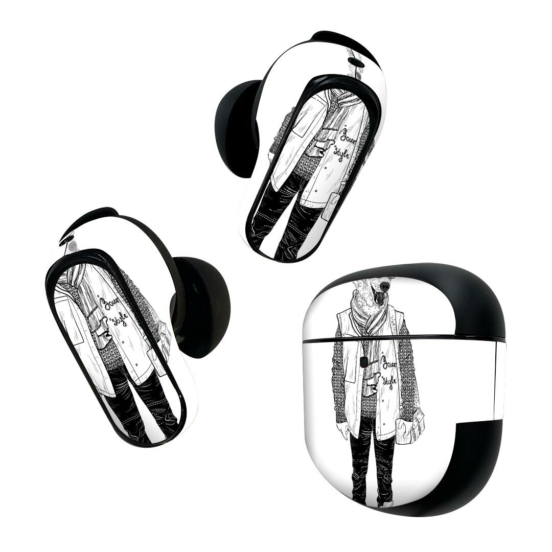 Bose QuietComfort Earbuds II 用 スキンシール ボーズ イヤバッズ2 用　ステッカー　本体3セット ケー..