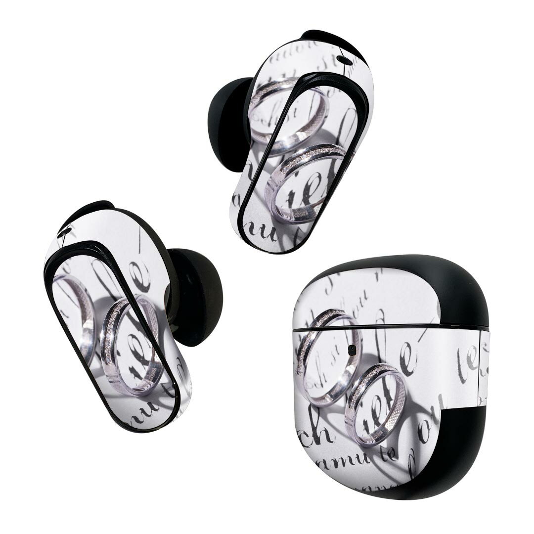 Bose QuietComfort Earbuds II 用 スキンシール ボーズ イヤバッズ2 用　ステッカー　本体3セット ケース1セット 保護 フィルム デコ ..