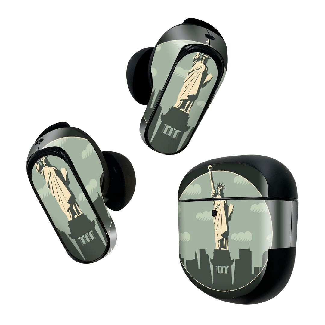 製品名 Bose QuietComfort Earbuds II 専用デザインスキンシール セット内容 Bose QuietComfort Earbuds II 専用シール　イヤホン（左右）3枚、充電ケース用シール 1枚AirPods第3世代専用です。第1?2世代、Proシリーズには対応していません。 商品特徴 再剥離性シートを素材に採用し、細かな位置調整がしやすく貼り直しが容易です。また、エアフリーでもありますので気泡が簡単に逃げるので、キレイに貼ることができます。専用の業務プリンターを使い、商品画像と遜色のない美しい印刷仕上がり。 注意事項 画像はサンプルですので、ご覧の環境によっては多少色味に違いを感じる場合がございます。 イメージと違った、モニターと色味が異なるという理由での交換や返金はご対応出来かねます。スキンシールのみの販売で、機器本体や充電ケース本体は付属しません。シワができた場合、ドライヤーなどで軽く温め、外側に向けてシワを伸ばすように貼ってください。初回貼付時の位置調整や貼り直しは可能ですが、しっかりと押し付けて接着させた後の再剥離、再利用は保証しておりません。また接着部に油分や汚れが付着しますと角の部分は剥がれやすくなりますので、貼付時はあまり触れないようにご注意ください。無地のセミグロスシートにデザインをプリントした商品で、デコなどの加工はございません。 凹凸や光沢があるように見えたり布地や金属を素材にしたように見える商品もありますが、デザインの図版によるものです。印刷時に微妙な画像のズレが生じる場合がございます。ご注文後に1点1点制作する受注生産品の為、不良品以外のご返品や交換は固くお断りします。 商品発送 完全受注生産のハンドメイド商品となりますので、既製品と比べて発送までお時間を頂いています。 基本的に決済確認後2~3営業日、最大で10営業日での発送となります。繁忙期や休業日明けの場合はさらに時間がかかる場合があります。 その際には別途メールにてご連絡致します。メール便の場合、発送日から到着までに2?4日ほどかかる場合が多く、紛失などの保障もご対応できかねます。あらかじめご了承下さい。