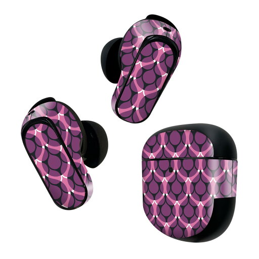 Bose QuietComfort Earbuds II 用 スキンシール ボーズ イヤバッズ2 用 ステッカー 本体3セット ケース1セット 保護 フィルム デコ 模様 紫 シンプル 011730 Bose QuietComfort Earbuds II 用 スキンシール ボーズ イヤバッズ2 用 ステッカー 本体3セット ケース1セット 保護 フィルム デコ 模様 紫 シンプル 011730