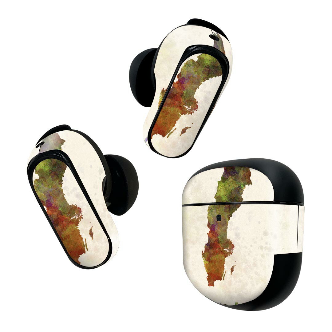 Bose QuietComfort Earbuds II 用 スキンシール ボーズ イヤバッズ2 用　ステッカー　本体3セット ケー..