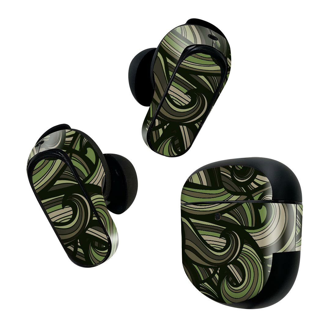 製品名 Bose QuietComfort Earbuds II 専用デザインスキンシール セット内容 Bose QuietComfort Earbuds II 専用シール　イヤホン（左右）3枚、充電ケース用シール 1枚AirPods第3世代専用です。第1?2世代、Proシリーズには対応していません。 商品特徴 再剥離性シートを素材に採用し、細かな位置調整がしやすく貼り直しが容易です。また、エアフリーでもありますので気泡が簡単に逃げるので、キレイに貼ることができます。専用の業務プリンターを使い、商品画像と遜色のない美しい印刷仕上がり。 注意事項 画像はサンプルですので、ご覧の環境によっては多少色味に違いを感じる場合がございます。 イメージと違った、モニターと色味が異なるという理由での交換や返金はご対応出来かねます。スキンシールのみの販売で、機器本体や充電ケース本体は付属しません。シワができた場合、ドライヤーなどで軽く温め、外側に向けてシワを伸ばすように貼ってください。初回貼付時の位置調整や貼り直しは可能ですが、しっかりと押し付けて接着させた後の再剥離、再利用は保証しておりません。また接着部に油分や汚れが付着しますと角の部分は剥がれやすくなりますので、貼付時はあまり触れないようにご注意ください。無地のセミグロスシートにデザインをプリントした商品で、デコなどの加工はございません。 凹凸や光沢があるように見えたり布地や金属を素材にしたように見える商品もありますが、デザインの図版によるものです。印刷時に微妙な画像のズレが生じる場合がございます。ご注文後に1点1点制作する受注生産品の為、不良品以外のご返品や交換は固くお断りします。 商品発送 完全受注生産のハンドメイド商品となりますので、既製品と比べて発送までお時間を頂いています。 基本的に決済確認後2~3営業日、最大で10営業日での発送となります。繁忙期や休業日明けの場合はさらに時間がかかる場合があります。 その際には別途メールにてご連絡致します。メール便の場合、発送日から到着までに2?4日ほどかかる場合が多く、紛失などの保障もご対応できかねます。あらかじめご了承下さい。
