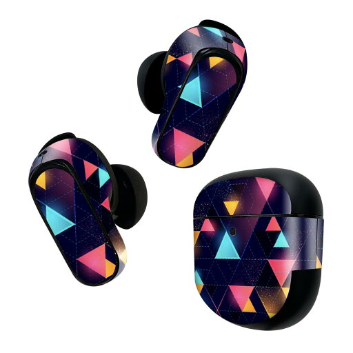 Bose QuietComfort Earbuds II 用 スキンシール ボーズ イヤバッズ2 用 ステッカー 本体3セット ケース1セット 保護 フィルム デコ 三角 ピンク 水色 012558 Bose QuietComfort Earbuds II 用 スキンシール ボーズ イヤバッズ2 用 ステッカー 本体3セット ケース1セット 保護 フィルム デコ 三角 ピンク 水色 012558