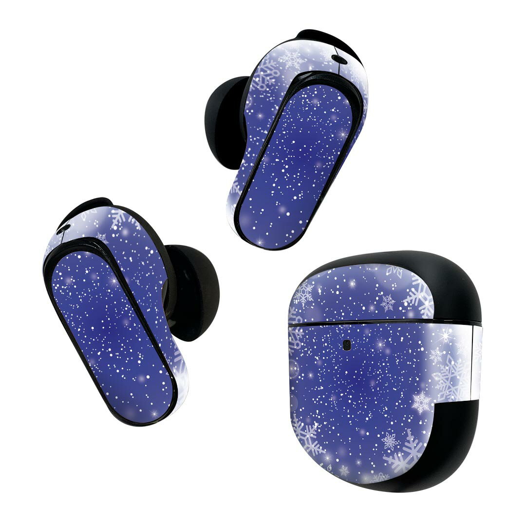 製品名 Bose QuietComfort Earbuds II 専用デザインスキンシール セット内容 Bose QuietComfort Earbuds II 専用シール　イヤホン（左右）3枚、充電ケース用シール 1枚AirPods第3世代専用です。第1?2世代、Proシリーズには対応していません。 商品特徴 再剥離性シートを素材に採用し、細かな位置調整がしやすく貼り直しが容易です。また、エアフリーでもありますので気泡が簡単に逃げるので、キレイに貼ることができます。専用の業務プリンターを使い、商品画像と遜色のない美しい印刷仕上がり。 注意事項 画像はサンプルですので、ご覧の環境によっては多少色味に違いを感じる場合がございます。 イメージと違った、モニターと色味が異なるという理由での交換や返金はご対応出来かねます。スキンシールのみの販売で、機器本体や充電ケース本体は付属しません。シワができた場合、ドライヤーなどで軽く温め、外側に向けてシワを伸ばすように貼ってください。初回貼付時の位置調整や貼り直しは可能ですが、しっかりと押し付けて接着させた後の再剥離、再利用は保証しておりません。また接着部に油分や汚れが付着しますと角の部分は剥がれやすくなりますので、貼付時はあまり触れないようにご注意ください。無地のセミグロスシートにデザインをプリントした商品で、デコなどの加工はございません。 凹凸や光沢があるように見えたり布地や金属を素材にしたように見える商品もありますが、デザインの図版によるものです。印刷時に微妙な画像のズレが生じる場合がございます。ご注文後に1点1点制作する受注生産品の為、不良品以外のご返品や交換は固くお断りします。 商品発送 完全受注生産のハンドメイド商品となりますので、既製品と比べて発送までお時間を頂いています。 基本的に決済確認後2~3営業日、最大で10営業日での発送となります。繁忙期や休業日明けの場合はさらに時間がかかる場合があります。 その際には別途メールにてご連絡致します。メール便の場合、発送日から到着までに2?4日ほどかかる場合が多く、紛失などの保障もご対応できかねます。あらかじめご了承下さい。