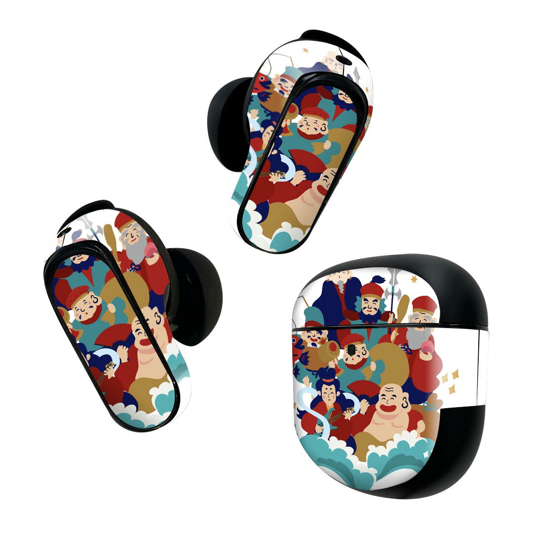 製品名 Bose QuietComfort Earbuds II 専用デザインスキンシール セット内容 Bose QuietComfort Earbuds II 専用シール　イヤホン（左右）3枚、充電ケース用シール 1枚AirPods第3世代専用です。第1?2世代、Proシリーズには対応していません。 商品特徴 再剥離性シートを素材に採用し、細かな位置調整がしやすく貼り直しが容易です。また、エアフリーでもありますので気泡が簡単に逃げるので、キレイに貼ることができます。専用の業務プリンターを使い、商品画像と遜色のない美しい印刷仕上がり。 注意事項 画像はサンプルですので、ご覧の環境によっては多少色味に違いを感じる場合がございます。 イメージと違った、モニターと色味が異なるという理由での交換や返金はご対応出来かねます。スキンシールのみの販売で、機器本体や充電ケース本体は付属しません。シワができた場合、ドライヤーなどで軽く温め、外側に向けてシワを伸ばすように貼ってください。初回貼付時の位置調整や貼り直しは可能ですが、しっかりと押し付けて接着させた後の再剥離、再利用は保証しておりません。また接着部に油分や汚れが付着しますと角の部分は剥がれやすくなりますので、貼付時はあまり触れないようにご注意ください。無地のセミグロスシートにデザインをプリントした商品で、デコなどの加工はございません。 凹凸や光沢があるように見えたり布地や金属を素材にしたように見える商品もありますが、デザインの図版によるものです。印刷時に微妙な画像のズレが生じる場合がございます。ご注文後に1点1点制作する受注生産品の為、不良品以外のご返品や交換は固くお断りします。 商品発送 完全受注生産のハンドメイド商品となりますので、既製品と比べて発送までお時間を頂いています。 基本的に決済確認後2~3営業日、最大で10営業日での発送となります。繁忙期や休業日明けの場合はさらに時間がかかる場合があります。 その際には別途メールにてご連絡致します。メール便の場合、発送日から到着までに2?4日ほどかかる場合が多く、紛失などの保障もご対応できかねます。あらかじめご了承下さい。